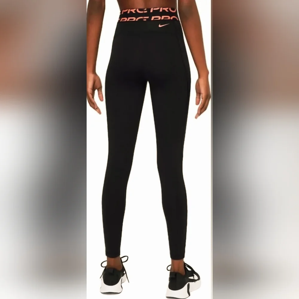 Nike Black & Pink Dri-fit Pro Grx Full Length Training Leggings